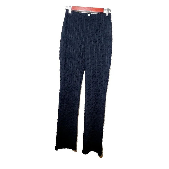 Urban Outfitters Pants Small Black Stretch Popcorn Texture Bootcut Fun Eclectic - Picture 1 of 9